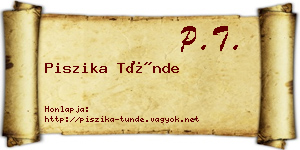 Piszika Tünde névjegykártya