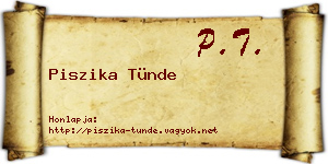 Piszika Tünde névjegykártya